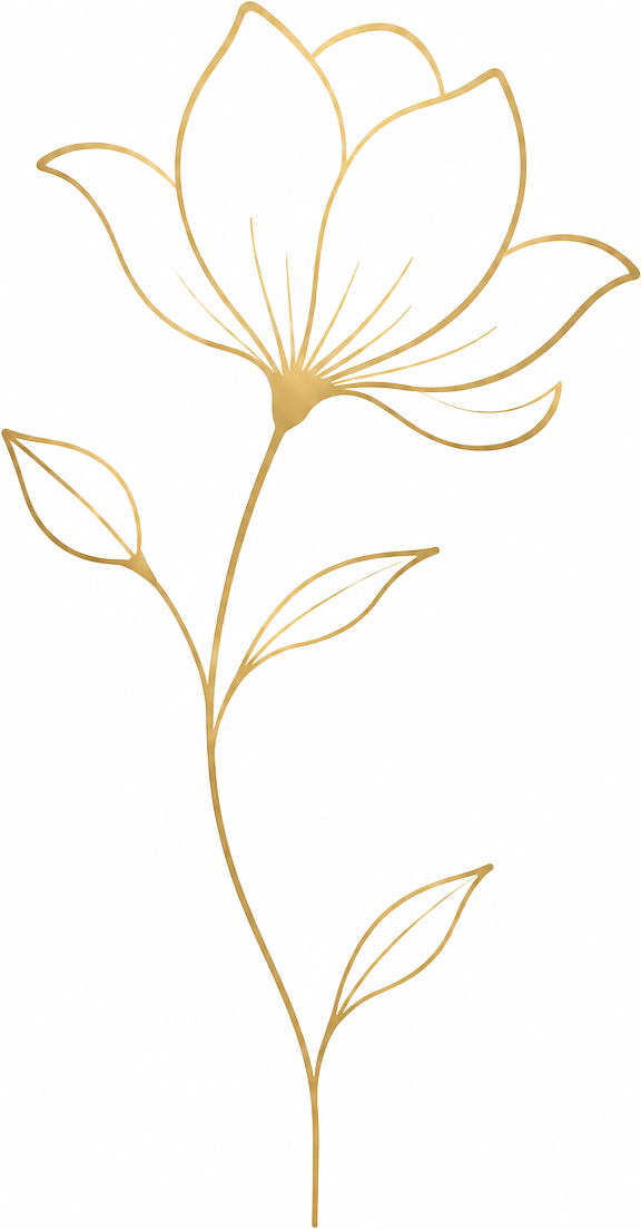 Ilustración de una flor dorada, símbolo de Bloom